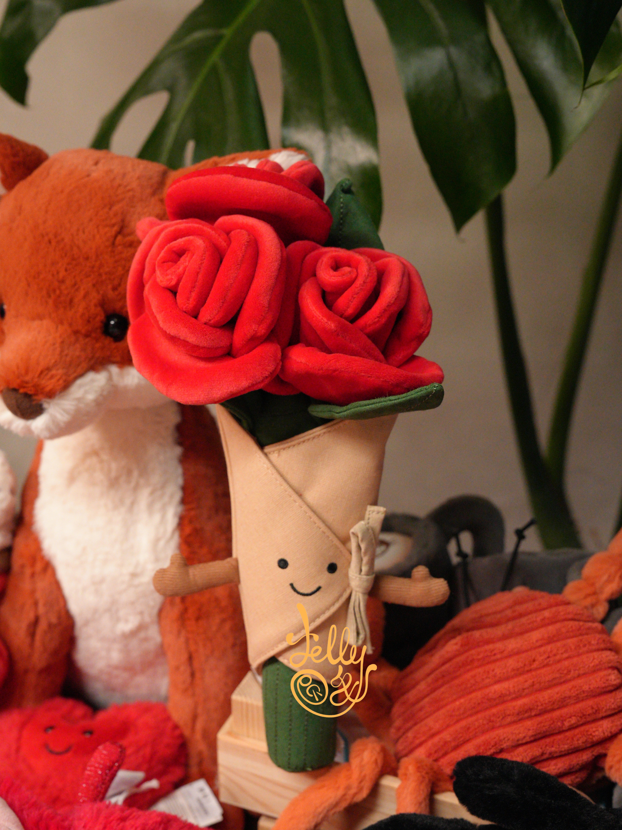 Jellycat 英国 国内现货 2025 玫瑰花 情人节礼物 手捧花花束玩具