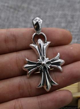 纯银日韩风复古十字架项链吊坠