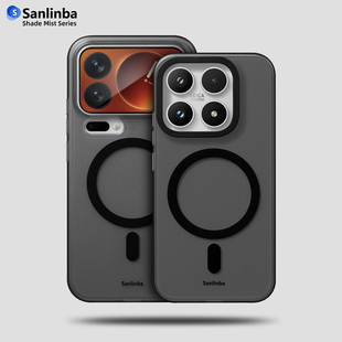 Sanlinba雾影磁吸手机壳适用xiaomi小米17ProMax磨砂透明黑色不变黄防摔保护壳新款 手机套 原创高级感简约时尚