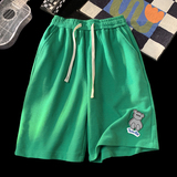 直播重磅华夫格短裤男小熊反光魔术贴港风五分裤DK06P40控55，男装牛仔裤，电商D229A