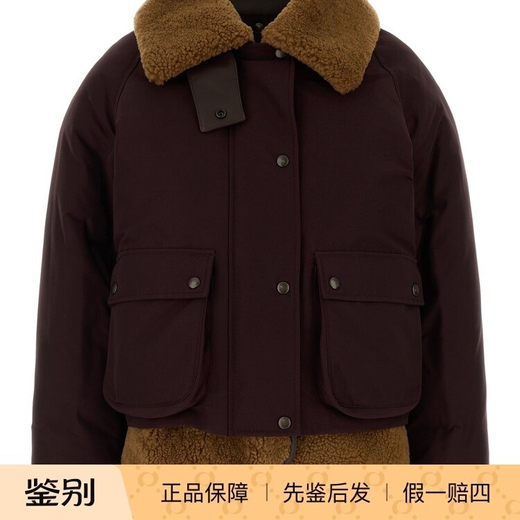 LOEWE 罗意威女士酒红色羊毛内胆夹克外套 25秋冬新款 意大利代购