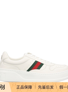 GUCCI 古驰男士 chunky 真皮白色运动鞋 2025秋冬新款 意大利代购