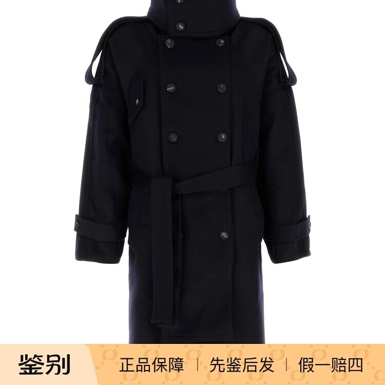 SALVATORE FERRAGAMO 男士黑色双排扣大衣 26秋冬新款 意大利代购