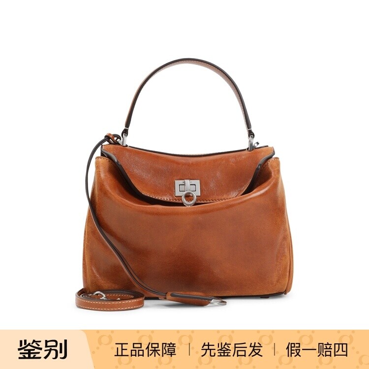 BALENCIAGA 巴黎世家女士棕色迷你rodeo真皮包2026早春意大利代购