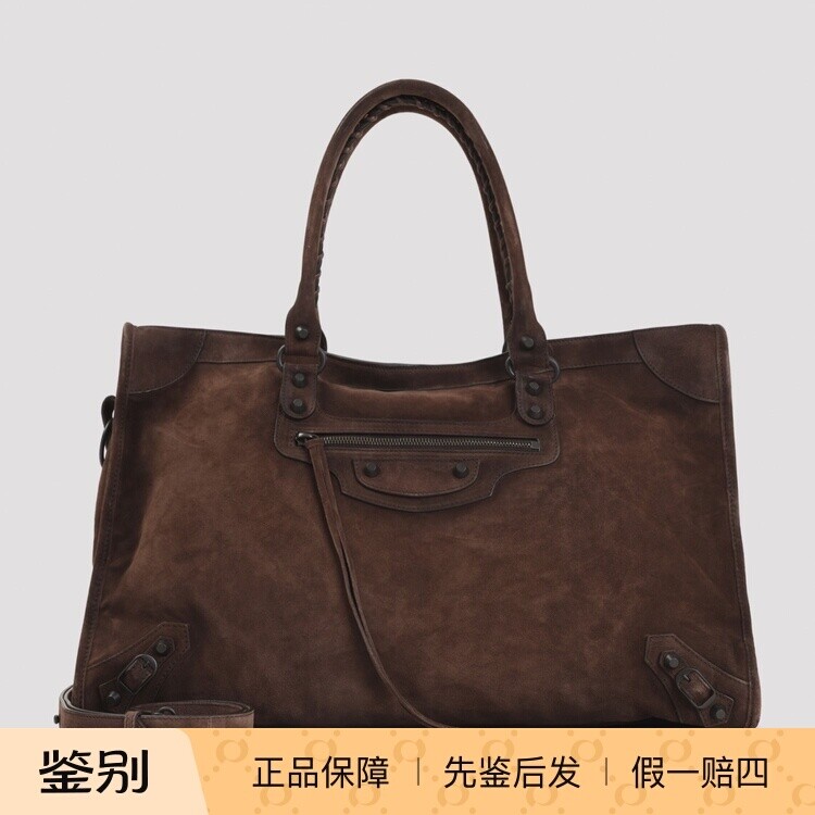 BALENCIAGA 巴黎世家 男le city 棕色大号手提包26早春意大利代购