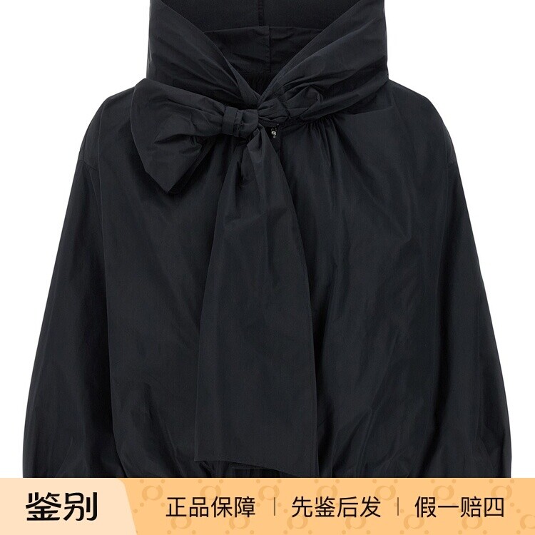 MONCLER 盟可睐女士Pecher蓝色蝴蝶结连帽外套26早春新意大利代购