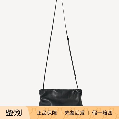 现货 THE ROW 女士大号bourse 黑色真皮斜挎单肩包意大利欧港代购