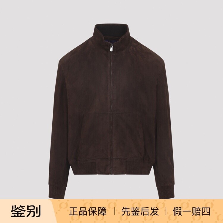 RALPH LAUREN PURPLE LABEL男士棕色立领麂皮衣26早春 意大利代购