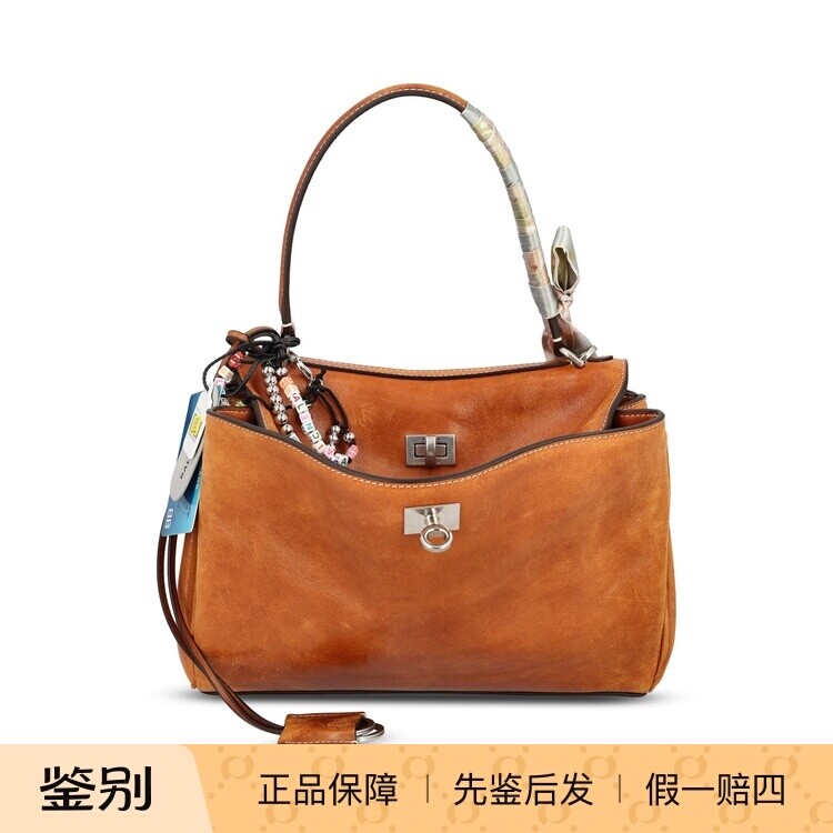 BALENCIAGA 巴黎世家女士棕色rodeo 小号挂饰包 25秋冬意大利代购