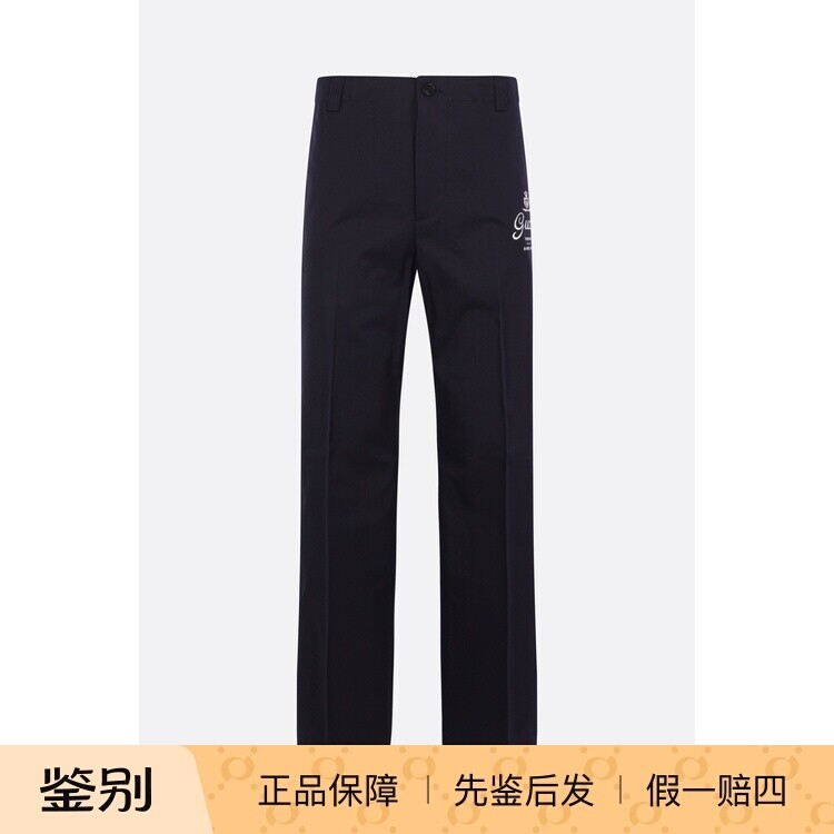GUCCI 古驰 男士蓝色棉质印花休闲裤 26早秋新款 意大利代购 正品