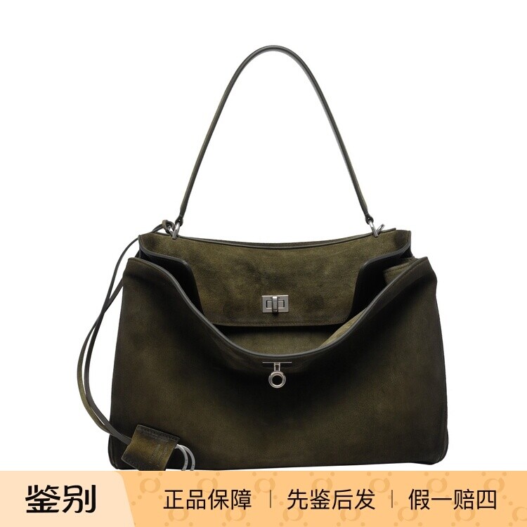 BALENCIAGA 巴黎世家女士中号rodeo 绿色麂皮包 26早春意大利代购