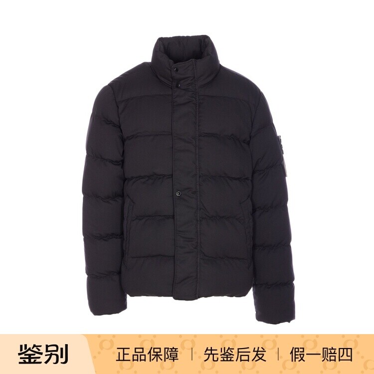 STONE ISLAND 石头岛男立领ghost黑色羊毛羽绒服25秋冬意大利代购