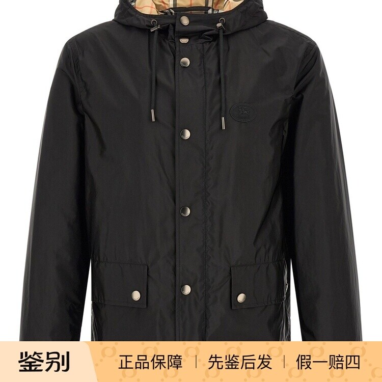 BURBERRY 男士pembrey黑色连帽夹克8127018 26秋冬新款意大利代购