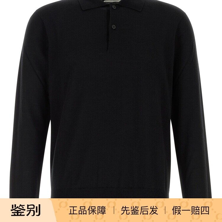 THE ROW 男士selio 黑色羊绒Polo领毛衣26早秋新款意大利代购正品
