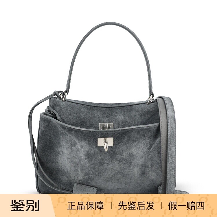 BALENCIAGA 女士灰色麂皮rodeo S小号肩包 26早春新款 意大利代购