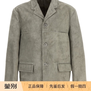 LEMAIRE 男士灰色麂皮皮衣单排扣夹克外套 25秋冬新款 意大利代购