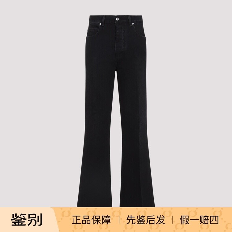 BOTTEGA VENETA 女士黑色喇叭BV牛仔裤 26早春新款意大利代购正品
