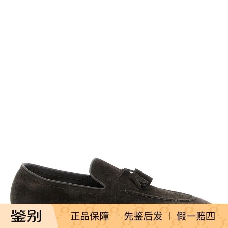 BRUNELLO CUCINELLI 男士灰色麂皮 bc乐福鞋26早春新款意大利代购