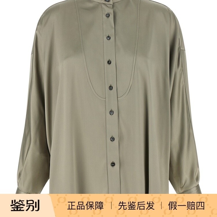 BRUNELLO CUCINELLI女士绿色真丝长袖bc衬衫26早春新款意大利代购