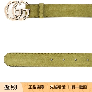 GUCCI 女士3cm 绿色竹节GG MARMONT皮带腰带25秋冬新款意大利代购