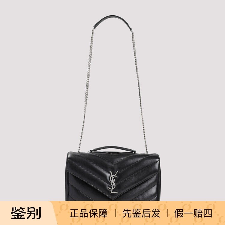 Saint Laurent圣罗兰YSL小号黑银loulou真皮肩包26早春意大利代购