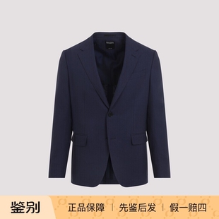 海军蓝亚麻西服外套 男士 杰尼亚 意大利代购 正品 26早春新款 ZEGNA