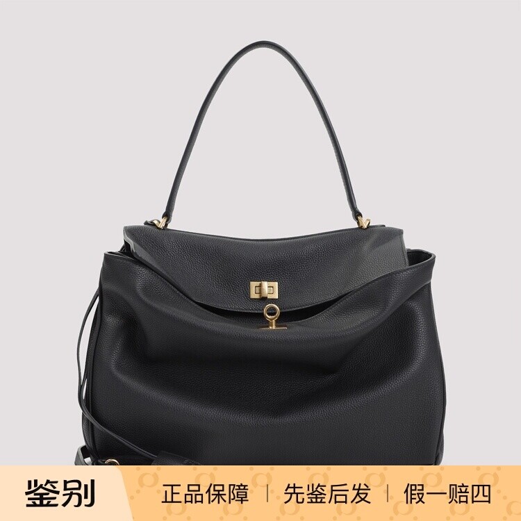 BALENCIAGA 女士黑色rodeo 中号真皮单肩包 26早春新款意大利代购
