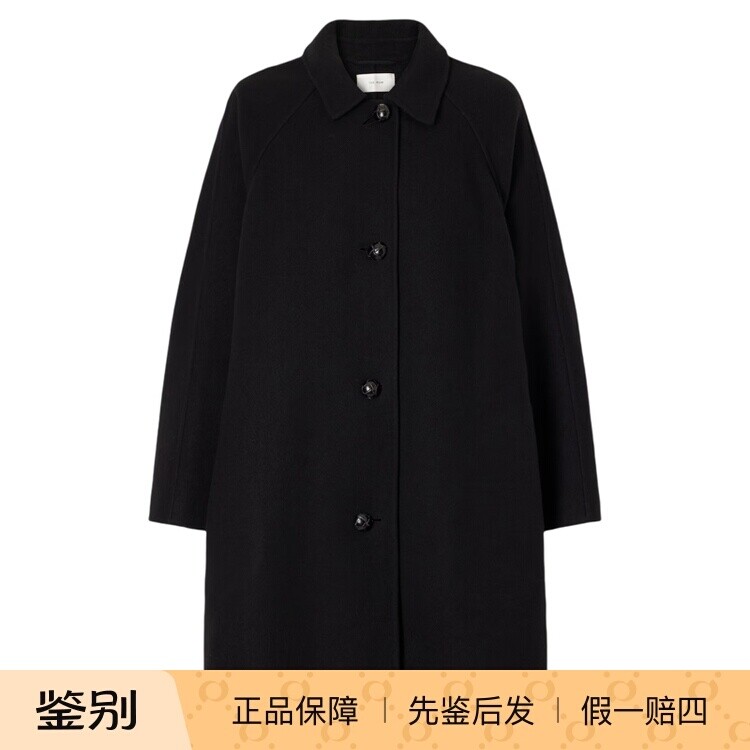THE ROW 女士ina 黑色毛呢混纺单排扣大衣 26秋冬新款 意大利代购