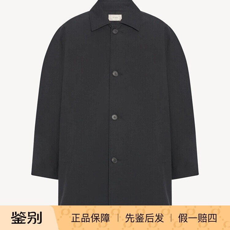 THE ROW 男士verna 黑色棉质单排扣翻领大衣26秋冬新款意大利代购
