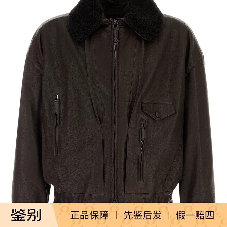 GIORGIO ARMANI 阿玛尼棕色毛领皮衣 26秋冬新款 意大利代购 正品