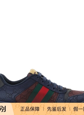 GUCCI 古驰 男士screener 做旧蓝色运动鞋 26早春新款 意大利代购