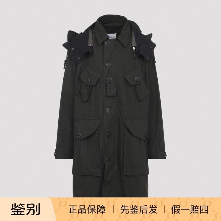 MAISON MARGIELA 男士橄榄绿多袋连帽风衣 25早秋新款 意大利代购