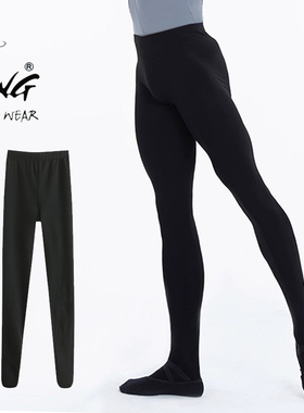 TING陈婷男芭蕾舞连体裤袜棉弹力紧身修身连脚长裤舞蹈练功基训黑