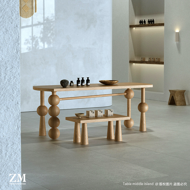 中岛台白蜡木中古风创意组合