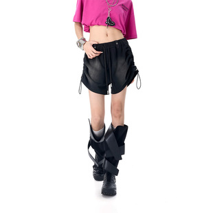 甜酷显瘦休闲热裤 拓谷 新款 女夏季 ins潮 辣妹性感抽绳褶皱运动短裤