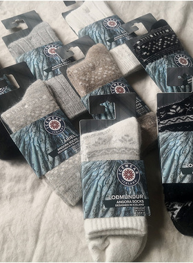 10双包邮14欧元 北欧男女安哥拉兔羊毛混纺户外中高筒袜子36-46码