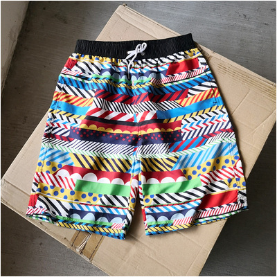 清仓 花色随机 男薄款速干宽松五分中裤休闲沙滩裤 2尺1-2尺7