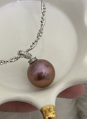 一物一链接大爱迪生珍珠吊坠稀有金属怪色925纯银万能扣吊坠