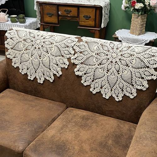 清新水莲欧式纯棉纯手工钩织桌布