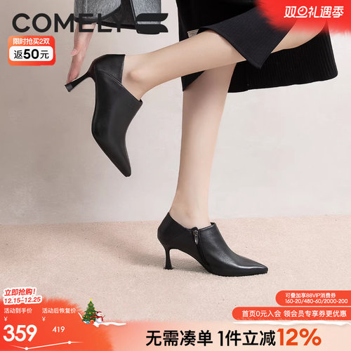 康莉细跟小皮鞋真皮单鞋