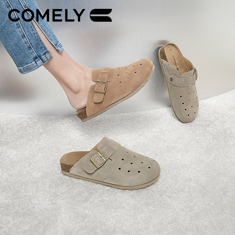 KL康莉穆勒拖鞋女春季新款外穿半拖复古勃肯鞋圆头平底懒人鞋,女鞋,穆勒鞋,淘宝优惠券,粉丝福利购,淘宝优惠卷