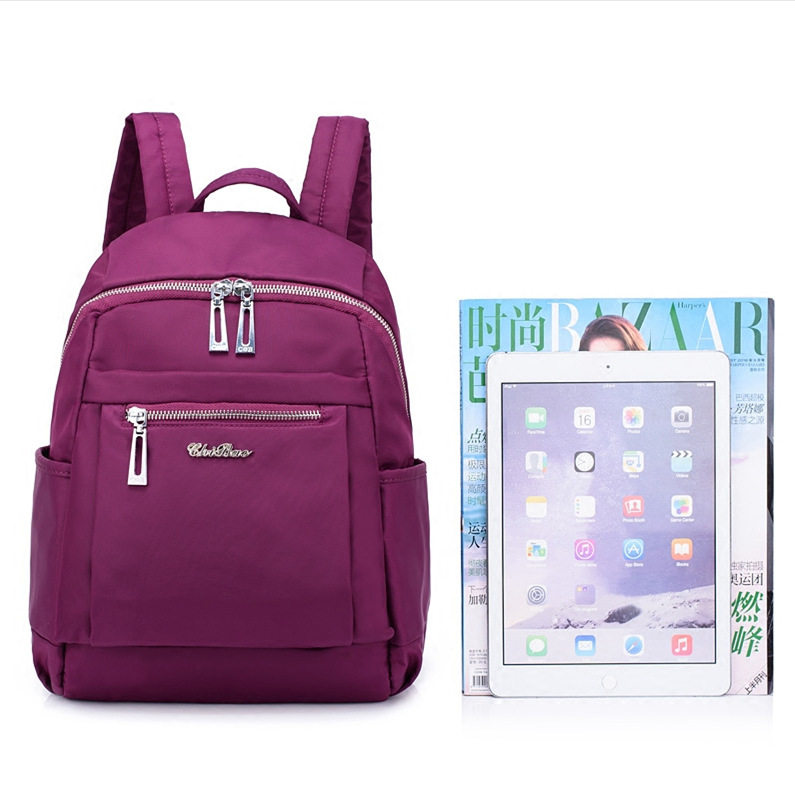 驰豹牛津布双肩包女韩版潮百搭帆布尼龙学生书包旅游休闲时尚背包