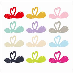 新款50张天鹅红酒杯装饰插卡纸婚宴会酒会酒店餐厅款待贵宾席位卡