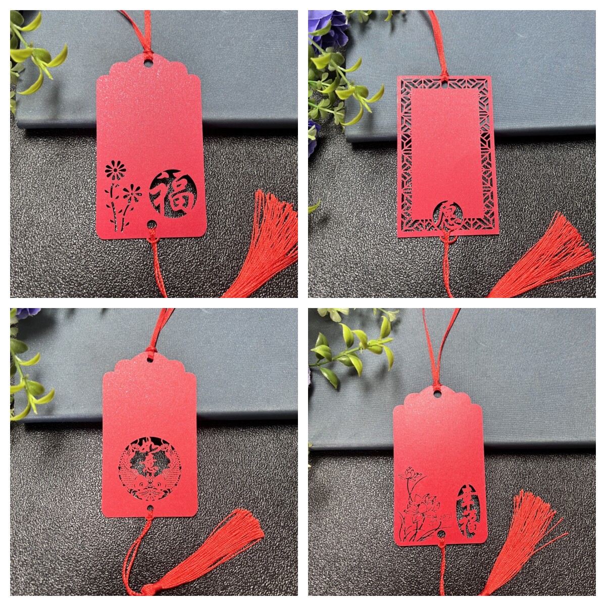 50张红色福字卡片节日祝福留言吊卡许愿树挂饰吊牌手写心愿许愿卡