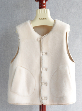 2025韩版澳洲美利奴羊毛皮草马甲皮毛一体澳毛背心双面穿羊皮坎肩