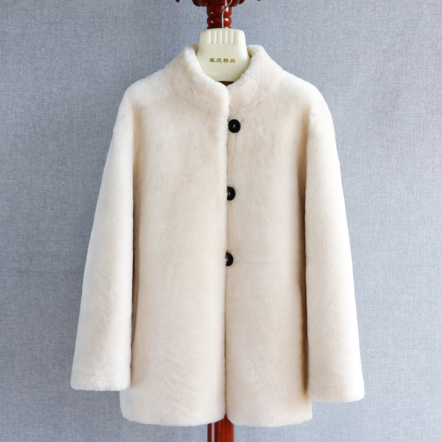 2025年进口澳洲美利奴羊毛皮草外套立领中长款皮毛一体羊毛大衣女
