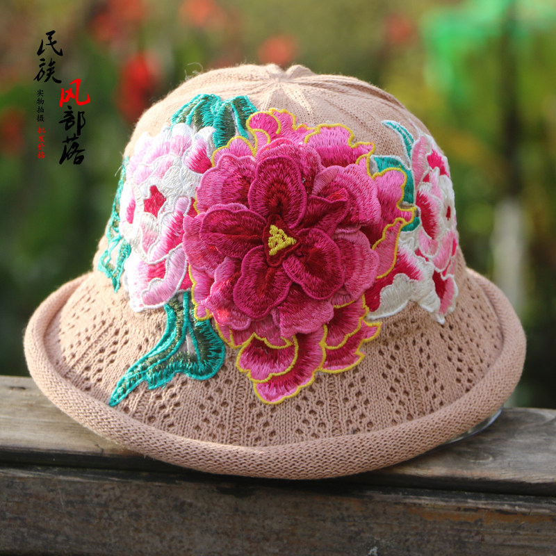 帽子女秋季遮阳帽民风百搭出游渔夫帽盆帽女卷边礼帽女黑色帽时尚