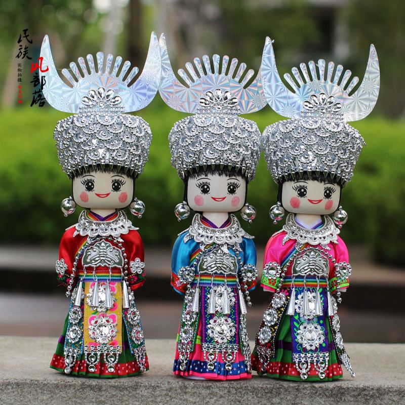 新款贵州纯手工高颜值手工钩织藏族娃娃民族风定制口金包玩偶摆件