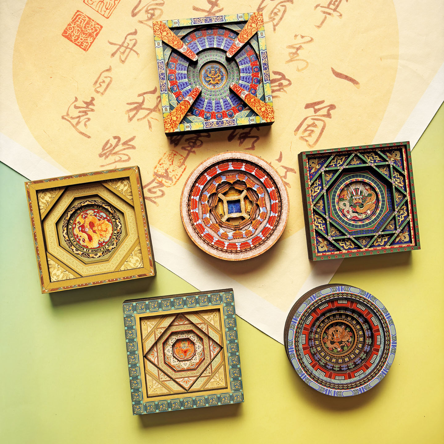 北京藻井祈年殿隆福寺山西应县藻井冰箱贴文创磁吸纪念品