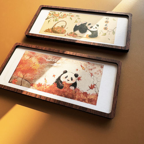 熊猫冰箱贴文创装饰画框磁贴